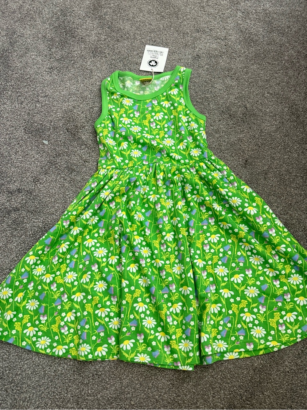 DUNS Green Floral Tank Dress Sz 122cm (6-7) - Picture 2 of 5